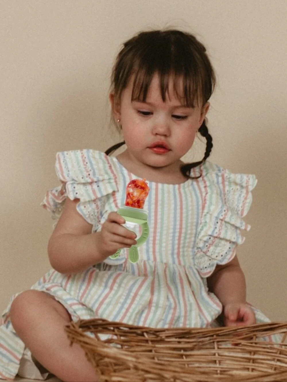 Silicone Baby Food Feeder Pacifier - Sage Green